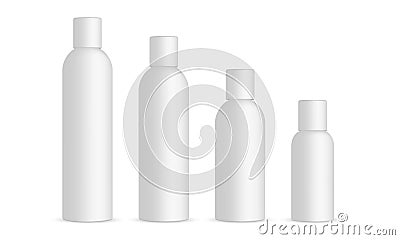 Plastic cosmetic bottles 120ml, 100ml, 60ml, 30ml Cartoon Illustration